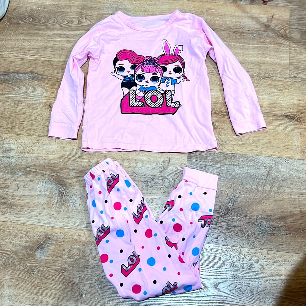NWOT LOL pajamas girls size 120 (5T) 100% cotton pink